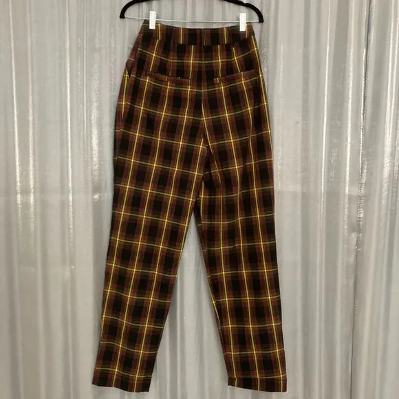 high waisted tapered tartan pants - Picture 6 of 9
